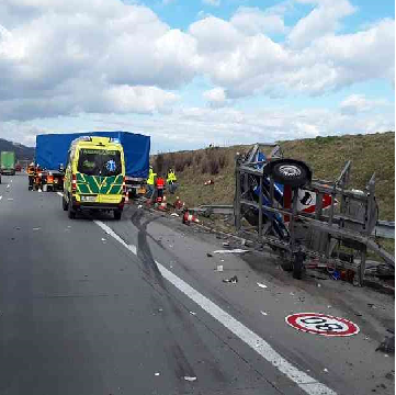 Obrázek článku: Na D1 došlo k nehodě kamiónu a dodávky, poblíž Bělotína.
